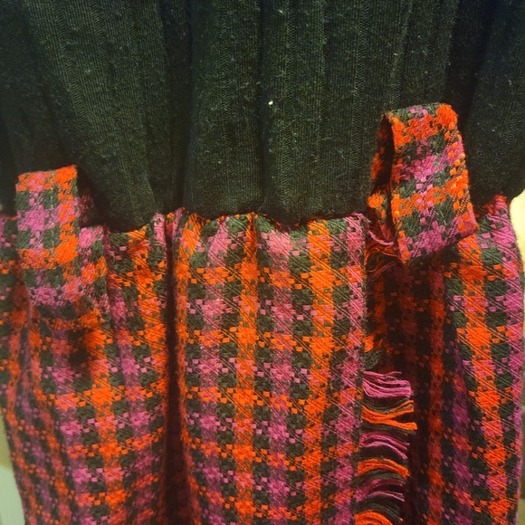 Vintage 1970s red/pink/black schoolgirl plaid & knit dress. Rare! SZ vintage 6 - Picture 3 of 3